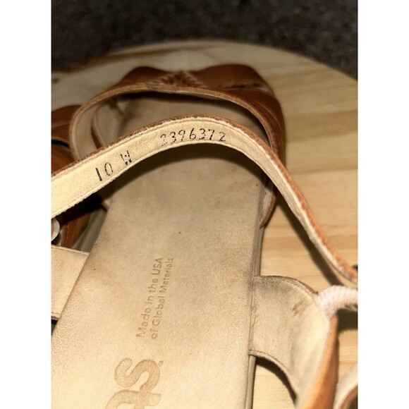 SAS Huarache Quarter Strap Sandals Women’s 10W Antique Tan Brown Embroidered - Picture 8 of 8